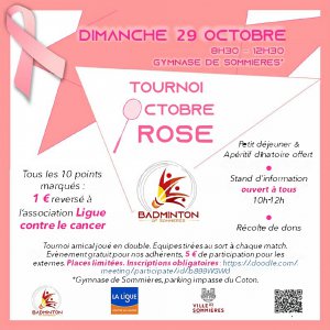 Octobre rose - Tournoi badminton