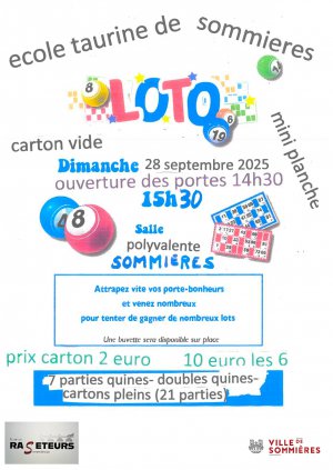 Loto de l'école des raseteurs Loto de l'école des raseteurs