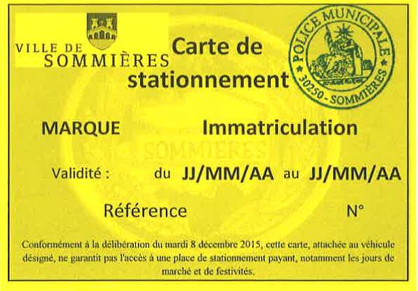 Tarifs cartes de stationnement - Rectificatif Tarifs cartes de stationnement - Rectificatif