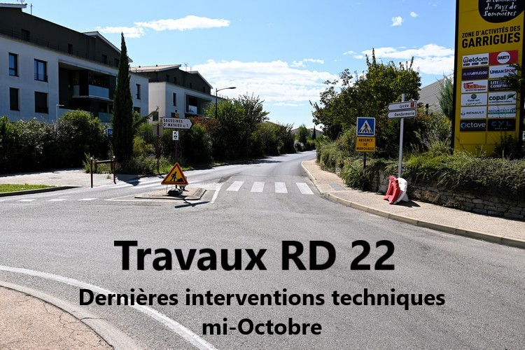 Travaux sur RD 22 - Reprise des travaux mi-octobre pour terminer le chantier