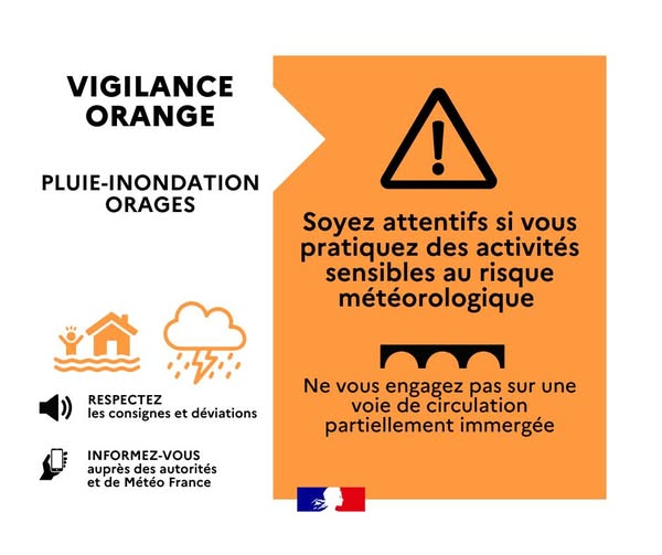 VIGILANCE ORANGE PLUIE-INONDATION ET ORAGES