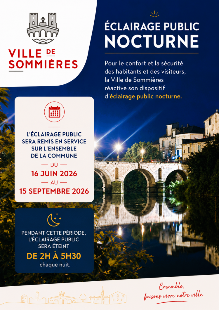 Eclairage public, la ville se rallume du 16 juin au 15 septembre 2026