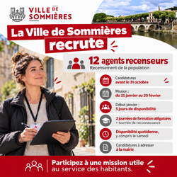 La Ville de Sommi�res recrute 12 agents recenseurs