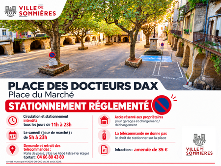 STATIONNEMENT ET CIRCULATION R�GLEMENT�S PLACE DES DOCTEURS DAX (PLACE DU MARCH�)