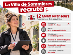La Ville de Sommi�res recrute 12 agents recenseurs