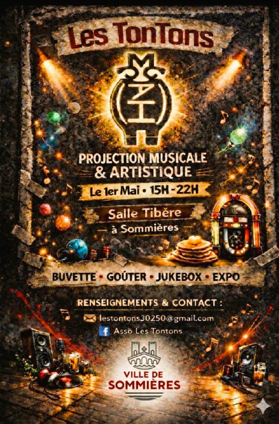 Vacances de Printemps - les stages ou manifestations � Sommi�res Projection musicale : 1776238828.1er.mai.les.tontons.projection.musicale.jpg