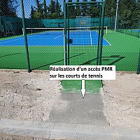 Réalisation d\'accès PMR sur les courts de tennis