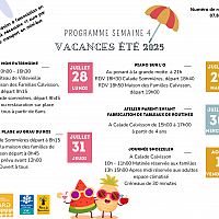 Animations, stages, activits vacances d't 2025